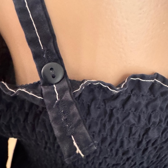 Rebecca Taylor navy  Off-Shoulder Button-Down Top NWOT - Picture 7 of 7